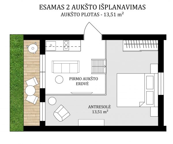 2d esamas 2 aukštas