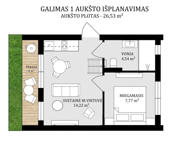 2d galimas 1 aukstas