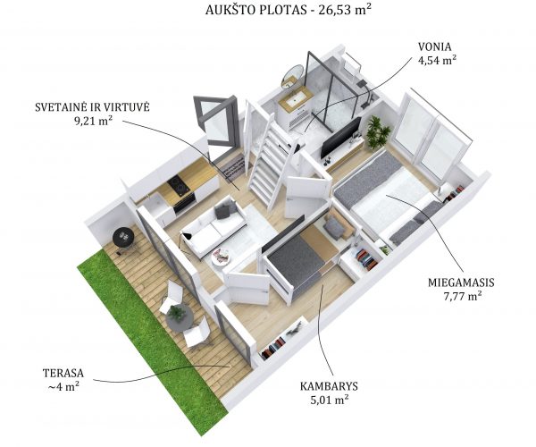 3d esamas 1 aukštas - su uzrasais